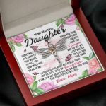 Sometimes It’s Hard to Find Words I Love You Mom Daughter Gift Dragonfly Pendant Necklace