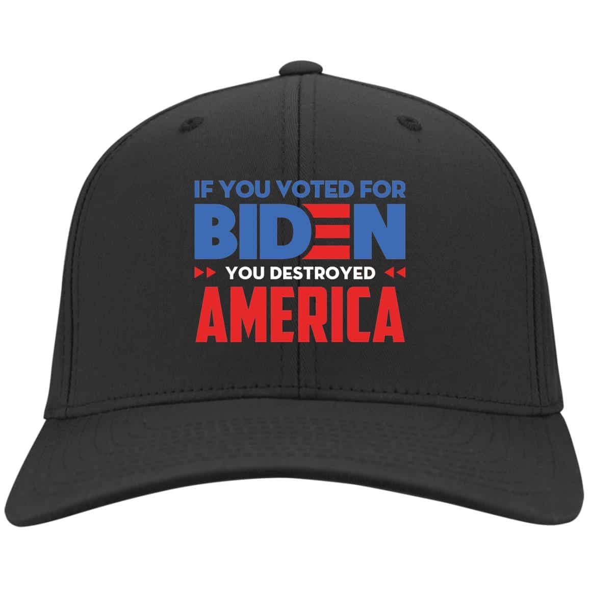 1O. Destroyed America (Hat), Black, Twill Cap