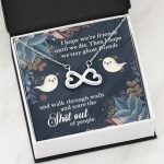 I Hope We're Friends Until We Die Then I Hope We Stay Ghost Friends Infinity Heart Pendant Necklace