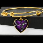 Faith Cross And Roses Heart Pendant Necklace - Christian Necklace For Women