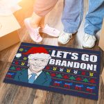 Let's Go Brandon Ugly Christmas House Doormat - Anti Biden Xmas Outdoor Indoor Doormat
