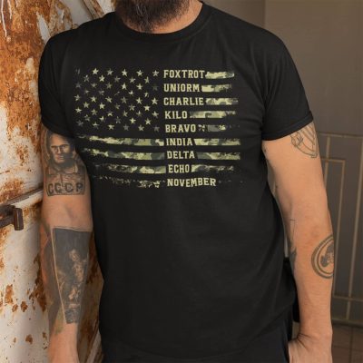 Alternative view of Biden Foxtrot Uniform Charlie Kilo Bravo India Delta Echo November Fuck T-shirt - American Flag Anti Biden Shirt