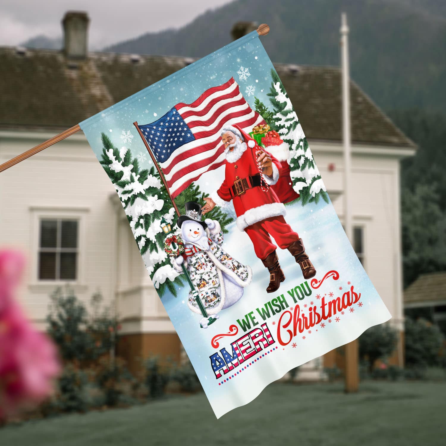 2 HG UU TIEN. We Wish You Ameri Christmas (7)House Flag Mockup 4