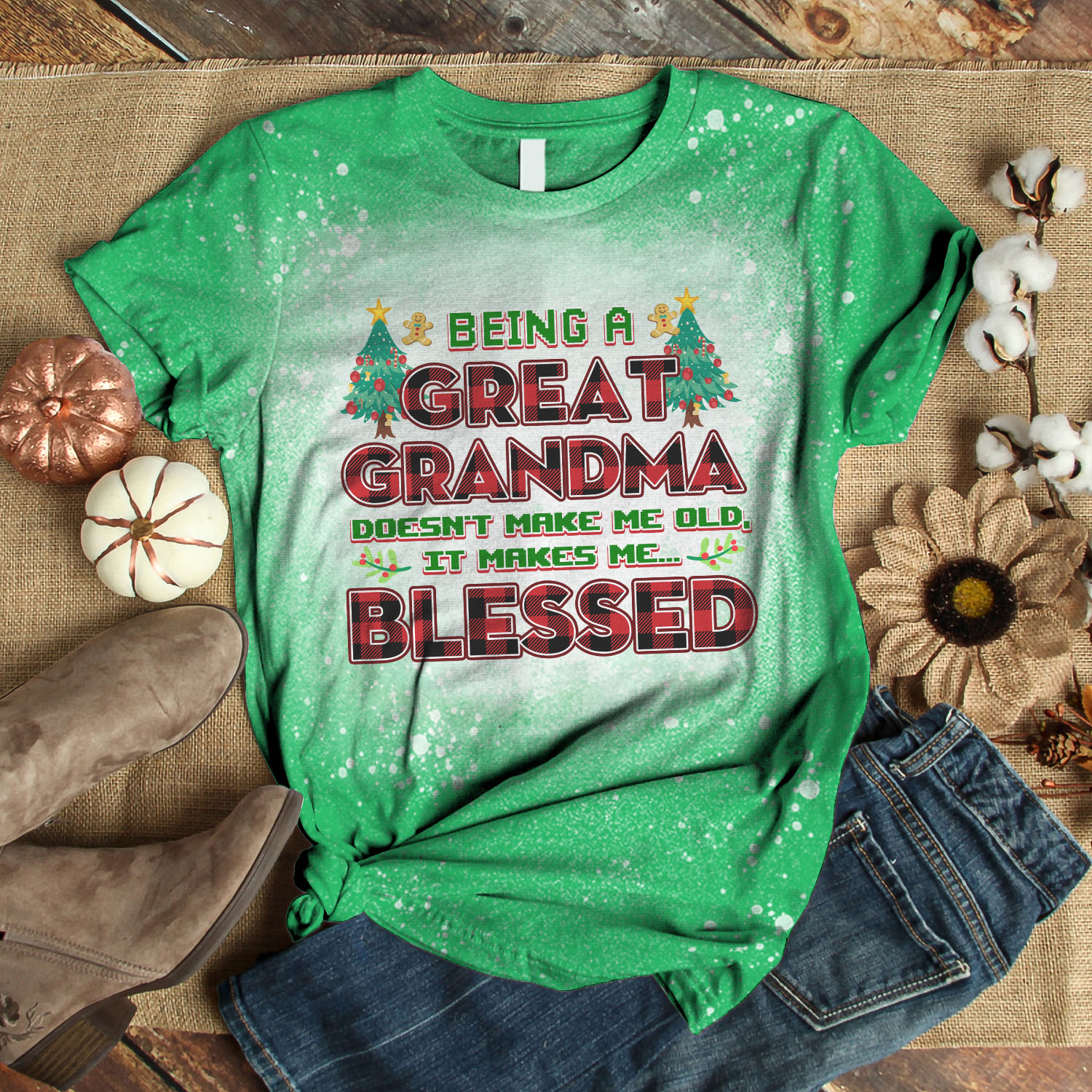 5VT. Being A Great Grandma Bleached Mockup 3