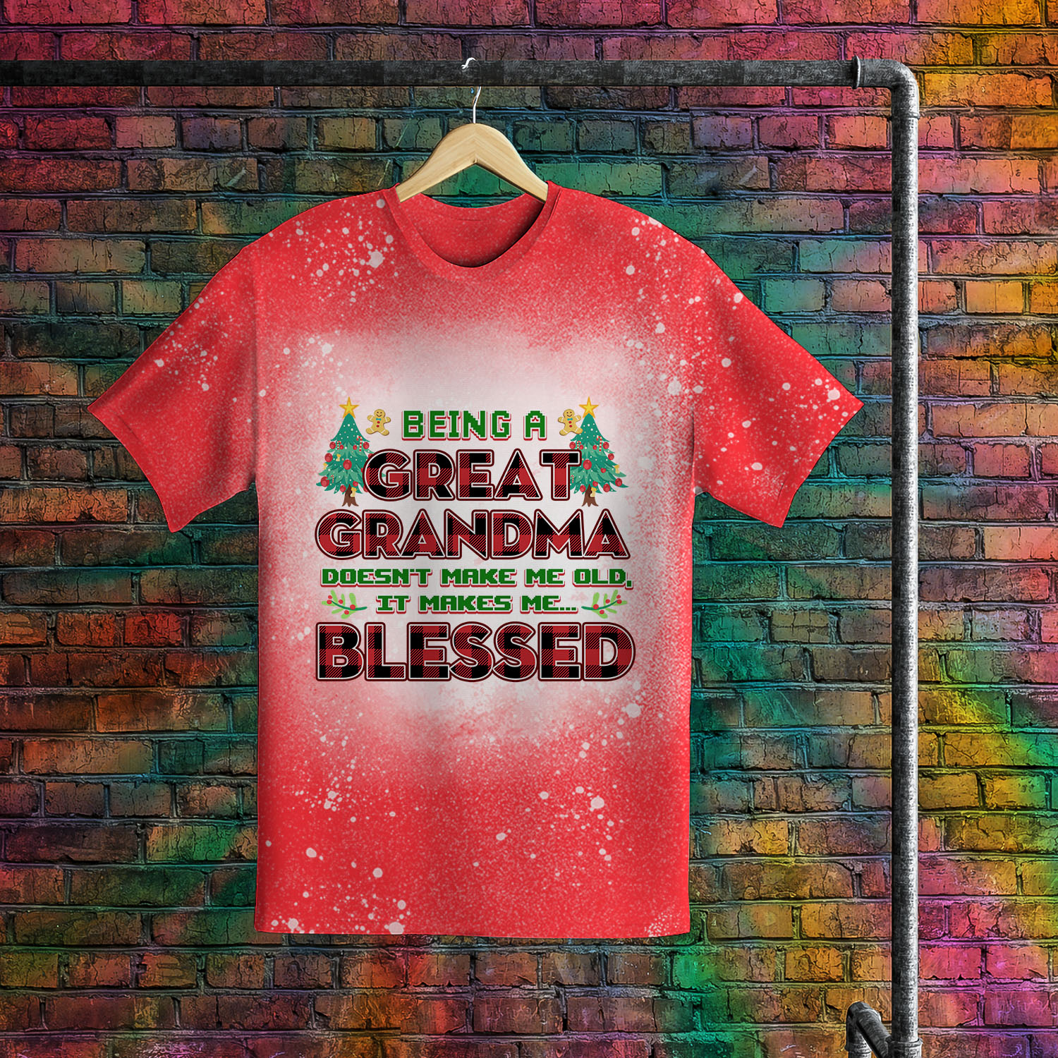 5VT. Being A Great Grandma Bleached Mockup 6