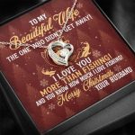 My Wife The One Who Didn't Get Away I Love You More Than Fishing Christmas Forever Love Heart Pendant Necklace