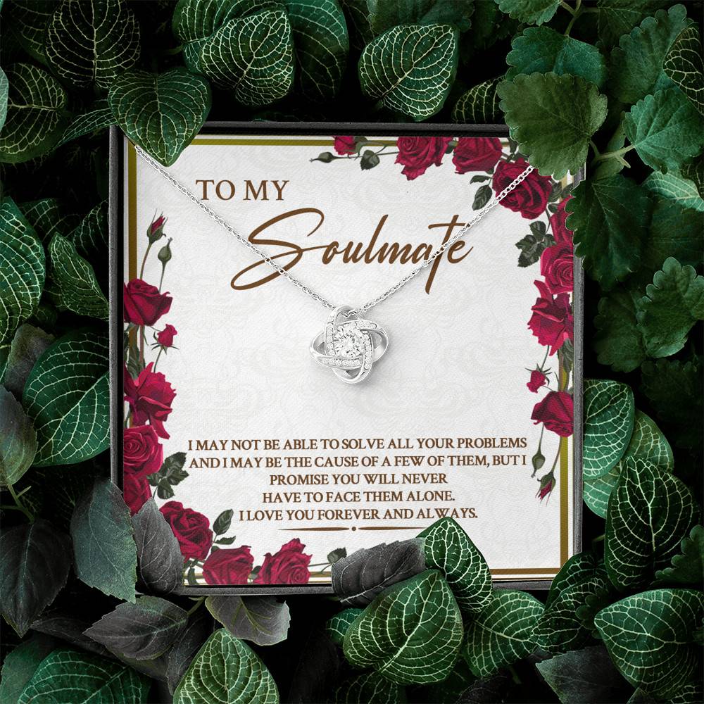 To My Soulmate I May Not Be Able To Solve All Your Problems Love Knot Necklace