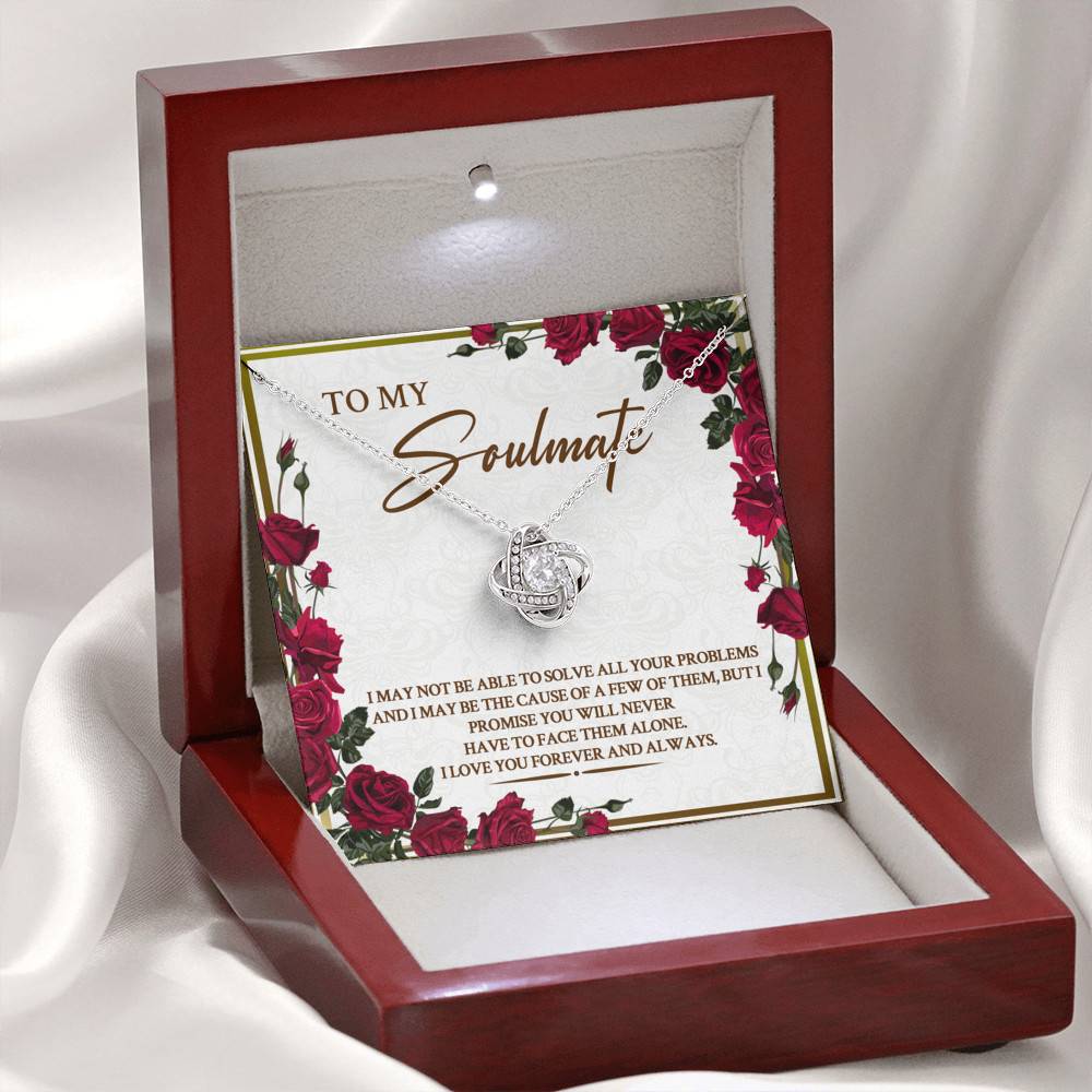 To My Soulmate I May Not Be Able To Solve All Your Problems Love Knot Necklace