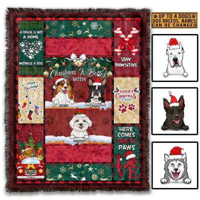 Christmas Is Better With Personalized Dog Breed Fleece Blanket - Sherpa Blanket - Christmas Dog Lovers Gifts