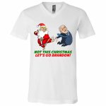 1Th.No This Christmas Let's Go Brandon - tee white, White, V-Neck T-Shirt 1Th.No This Christmas Let's Go Brandon - tee white, White, V-Neck T-Shirt