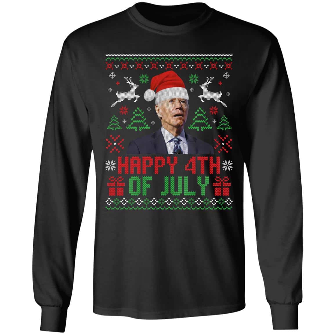 1TM. Happy 4th Of July, Black, Long Sleeve