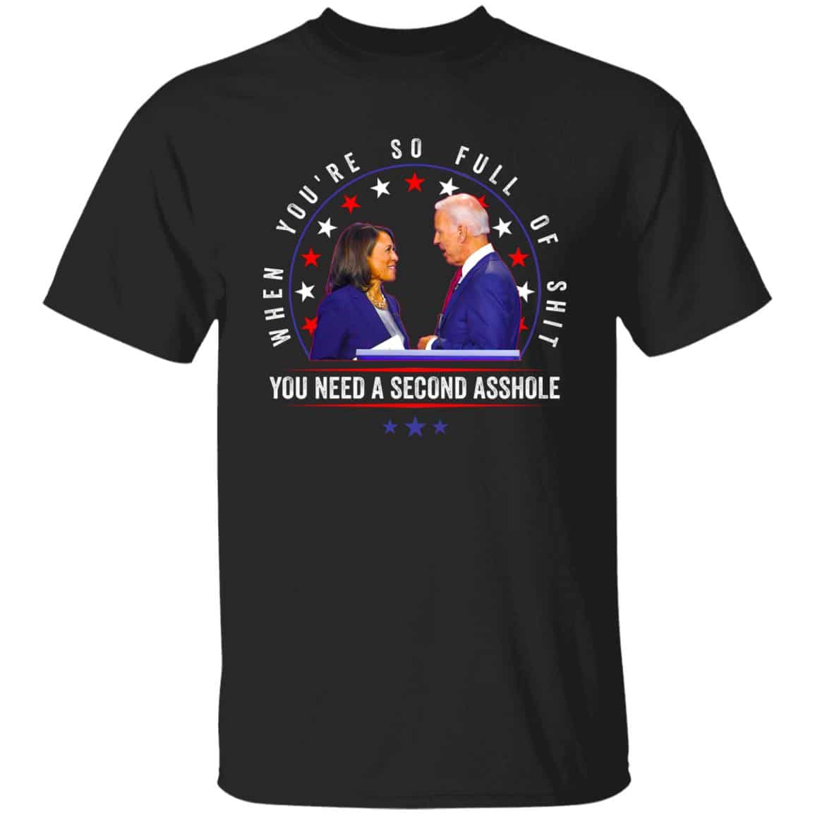 3VT. Biden Harris Full Of Shit, Black, Unisex T-Shirt 3VT. Biden Harris Full Of Shit, Black, Unisex T-Shirt