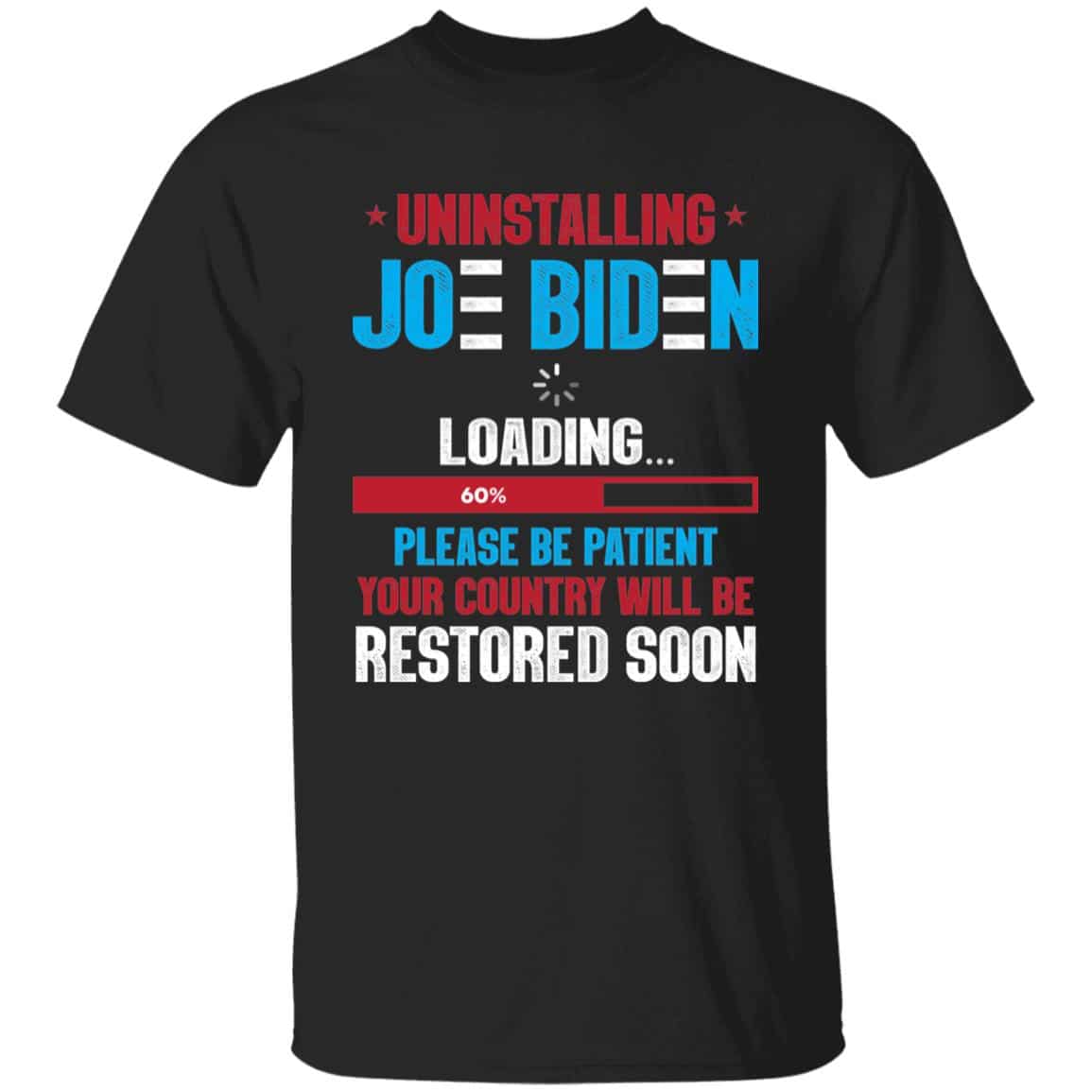 2VT. Uninstalling Joe Biden, Black, Unisex T-Shirt