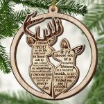 I Choose You To Do Life With Hand In Hand Side By Side Decorative Custom Shaped Deer Couple Wooden Christmas Ornament