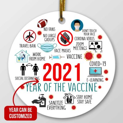 Personalized Christmas Ornament Year Of The Vaccine - Pandemic Ornament - Christmas Decoration