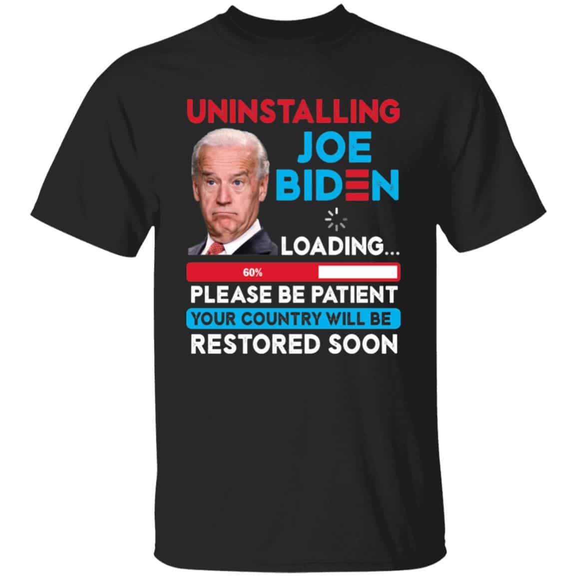2P. Uninstall Biden (5), Black, Unisex T-Shirt