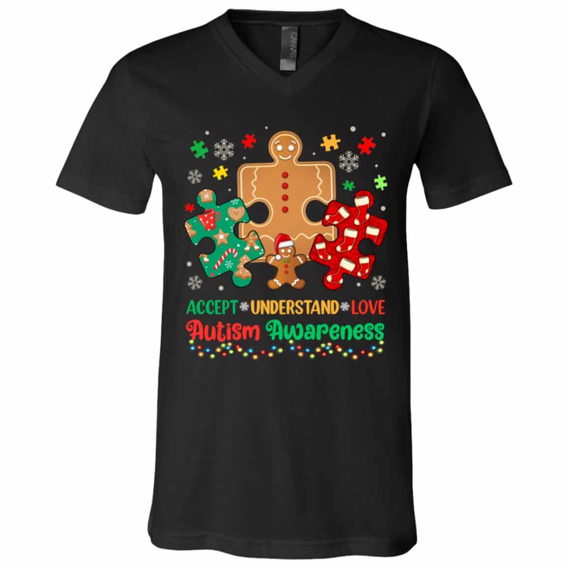 2Th. Accept Understand Love (6), Black, V-Neck T-Shirt