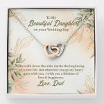 From Dad To My Beautiful Daughter On Your Wedding Day The Walk Down Interlocking Hearts Pendant Necklace - Interlocking Hearts Necklace