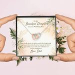 From Dad To My Beautiful Daughter On Your Wedding Day The Walk Down Interlocking Hearts Pendant Necklace