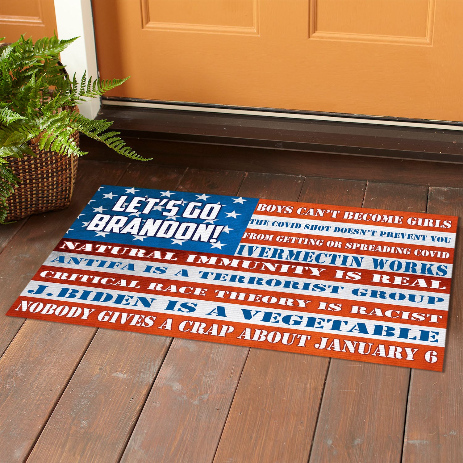 4BN. Let's Go Brandon Doormat Doormat mockup 1