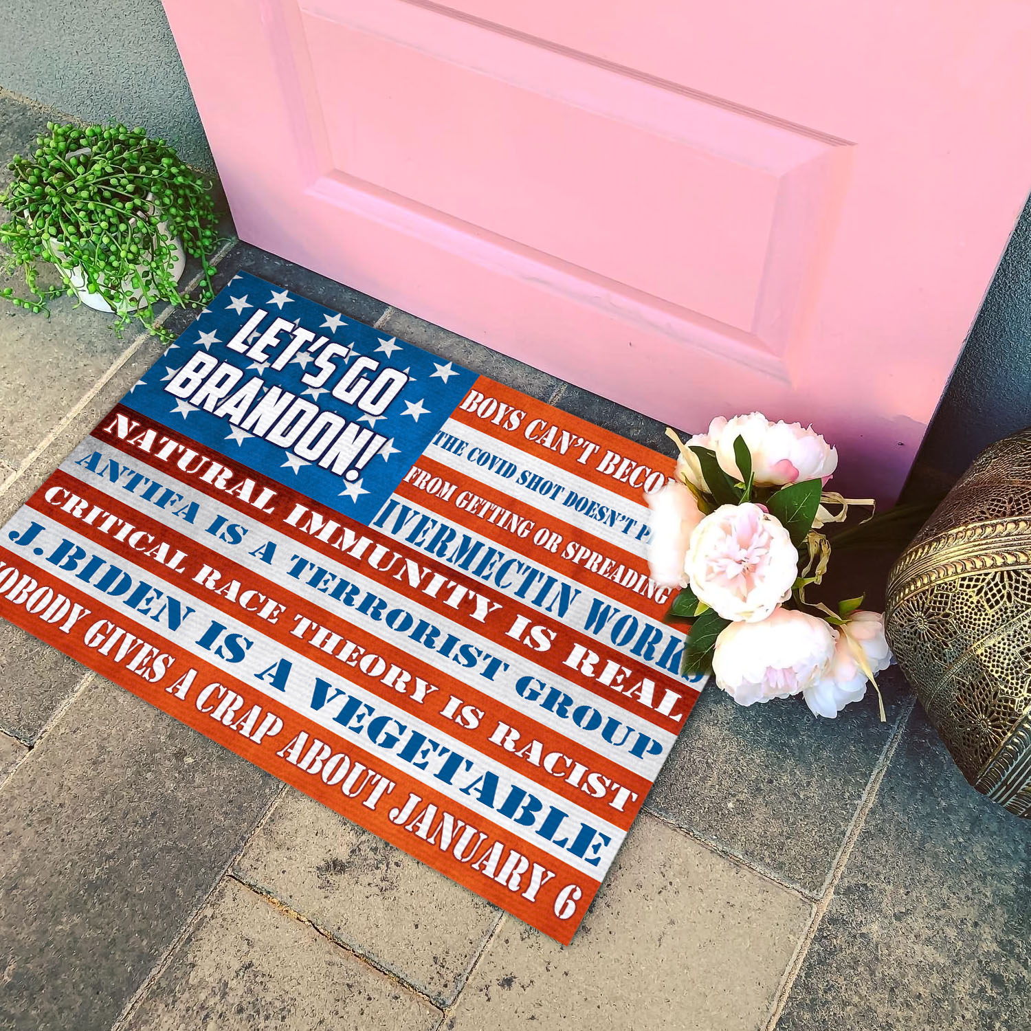 4BN. Let's Go Brandon Doormat Doormat mockup 4