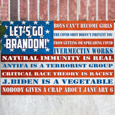 Let's Go Brandon Doormat - Biden Is A Vegetable Doormat - Anti Biden Doormat Political American Flag Doormat
