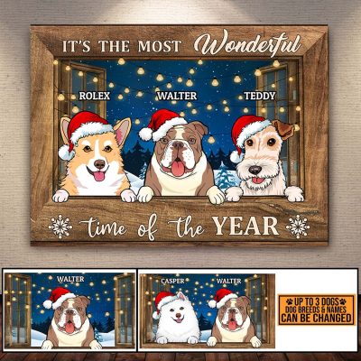 Alternative view of Personalized Dog Breeds It's The Most Wonderful Time Of The Year Wrapped Canvas Prints - Unframed Poster