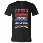 3Th. Democrats Are Communists, Black, V-Neck T-Shirt