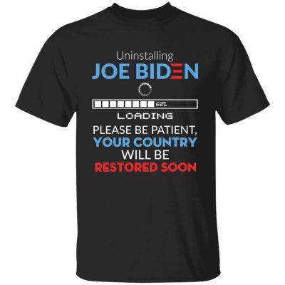 3O. Uninstalling Joe Biden (Tee), Black, Unisex T-Shirt