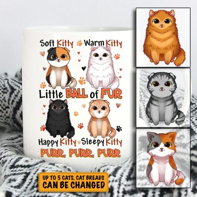 Alternative view of Personalized Cat Breed Soft Kitty Warm Kitty Little Ball of Fur Funny Ceramic Coffee Mug