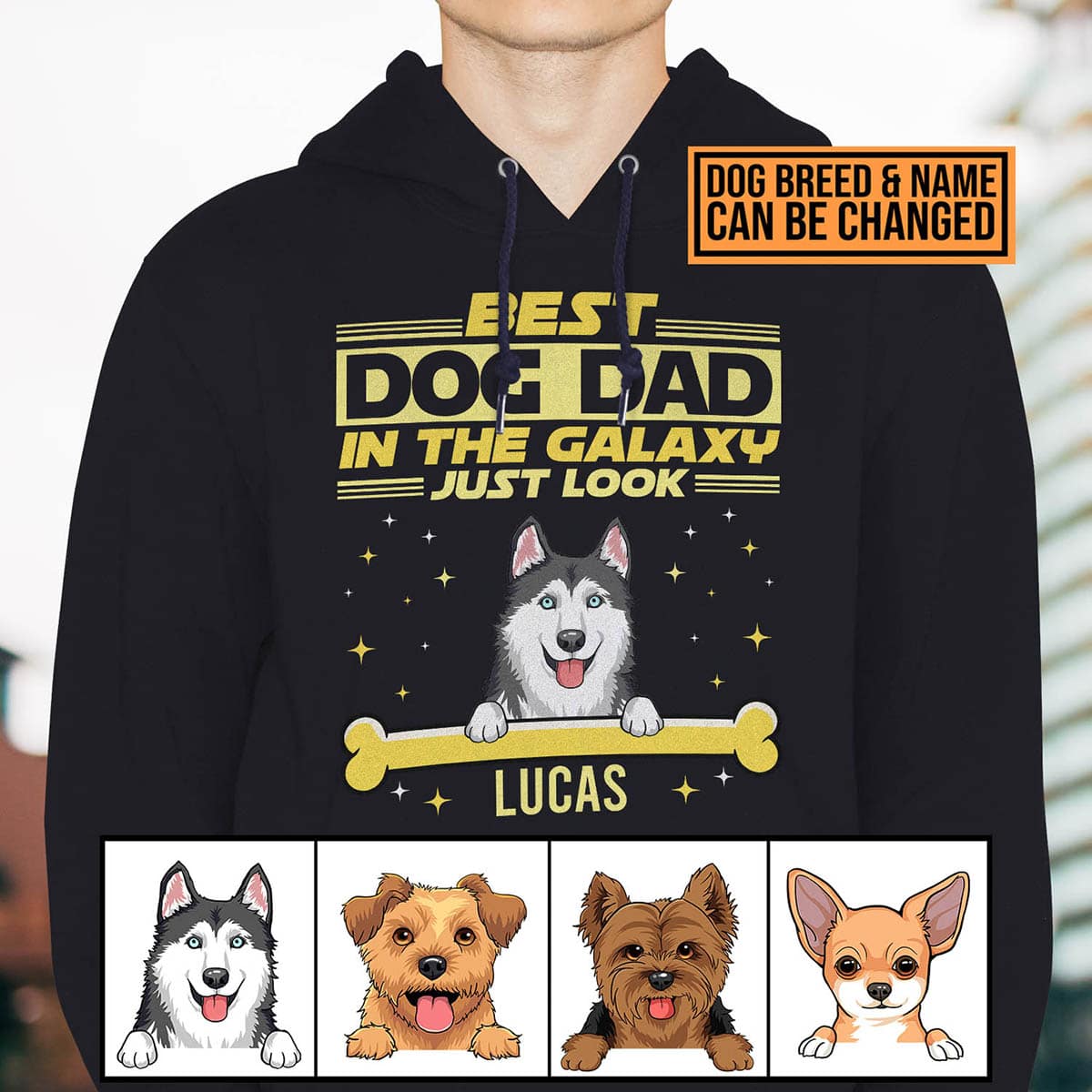 8VT. Best Dog Dad In Galaxy hoodie mk1