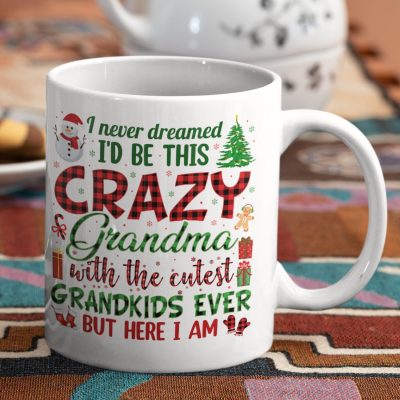 Alternative view of I Never Dreamed I'd Be This Crazy Grandma Christmas Gift Ceramic Coffee Mug - Water Bottle - Beer Stein
