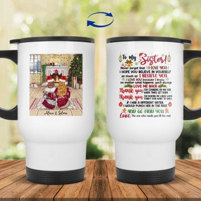 14 oz. White Travel Mug