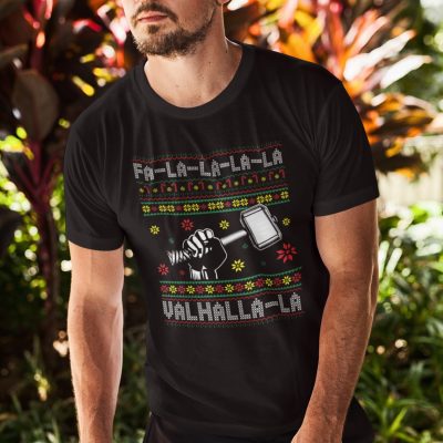 Alternative view of Fa La La La Valhalla Funny Ugly Christmas T-Shirt - Hoodie - Sweatshirt