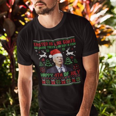 Alternative view of Easter Is Like Goat Funny Joe Biden Ugly Christmas T-Shirt - Hoodie - Sweatshirt - Long Sleeve Shirt