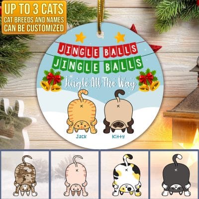 Alternative view of Personalized Cat Breeds Jingle Balls Jingle Balls Jingle All The Way Decorative Christmas Ornament