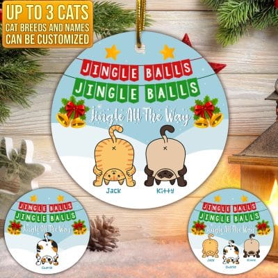 Personalized Cat Breeds Jingle Balls Jingle Balls Jingle All The Way Decorative Christmas Ornament