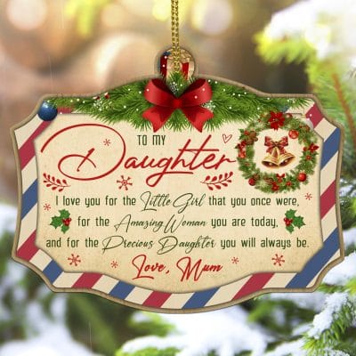 To My Daughter Letter Decorative Custom Shaped Wooden Christmas Ornament Keepsake - Best Gifts for Christmas