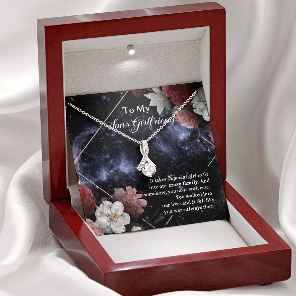 To My Sons Girlfriend It Takes A Special Girl To Fit Into Our Crazy Family Alluring Beauty Necklace