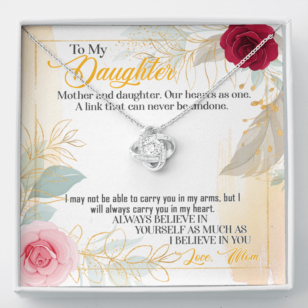 From Mom To My Daughter Mother And Daughter Our Hearts As One Love Knot Necklace - Love Knot Necklace