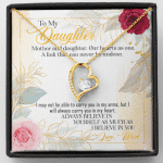 From Mom To My Daughter Mother And Daughter Our Hearts As One Forever Love Heart Pendant Necklace - Forever Love Necklace (18K Yellow Gold) From Mom To My Daughter Mother And Daughter Our Hearts As One Forever Love Heart Pendant Necklace - Forever Love Necklace (18K Yellow Gold)