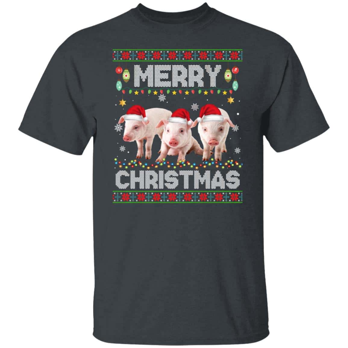 pig tee 1, Dark Heather, Unisex T-Shirt