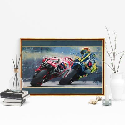 Alternative view of Vintage Motorcycle Racing - Speed Lovers Framed Canvas Prints - Unframed Poster