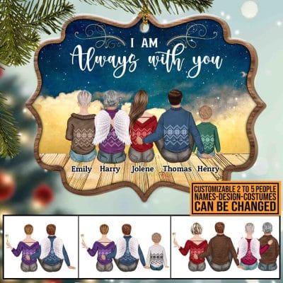 Alternative view of I Am Always With You Memorial Custom Shaped Wooden Christmas Ornament Keepsake - In Memory of Loved One Gifts