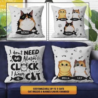 Personalized Cat Breed I Don't Need An Alarm Clock I Have A Cat Throw Pillow - Decorative Pillow