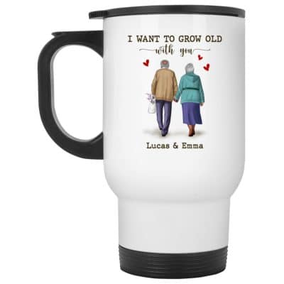 14 oz. White Travel Mug