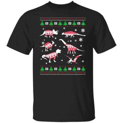 1Th. Dinosaur Christmas (5), Black, Unisex T-Shirt