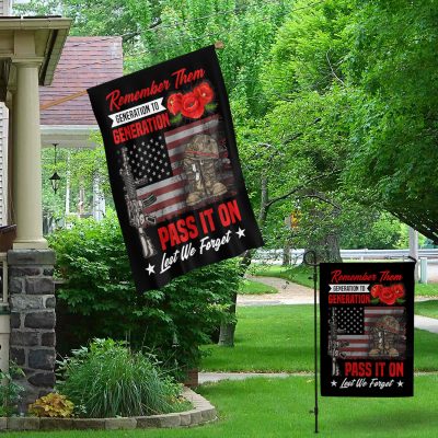 Alternative view of Remember Them Generation To Generation Pass It On Let We Forget Memorial American Veteran Outdoor Indoor Decorative Garden Flag - House Flag