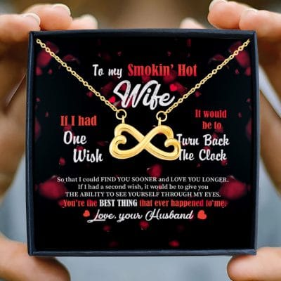 Alternative view of To My Smokin' Hot Wife Forever Infinity Love Necklace - Jewelry Gifts From Husband To Wife