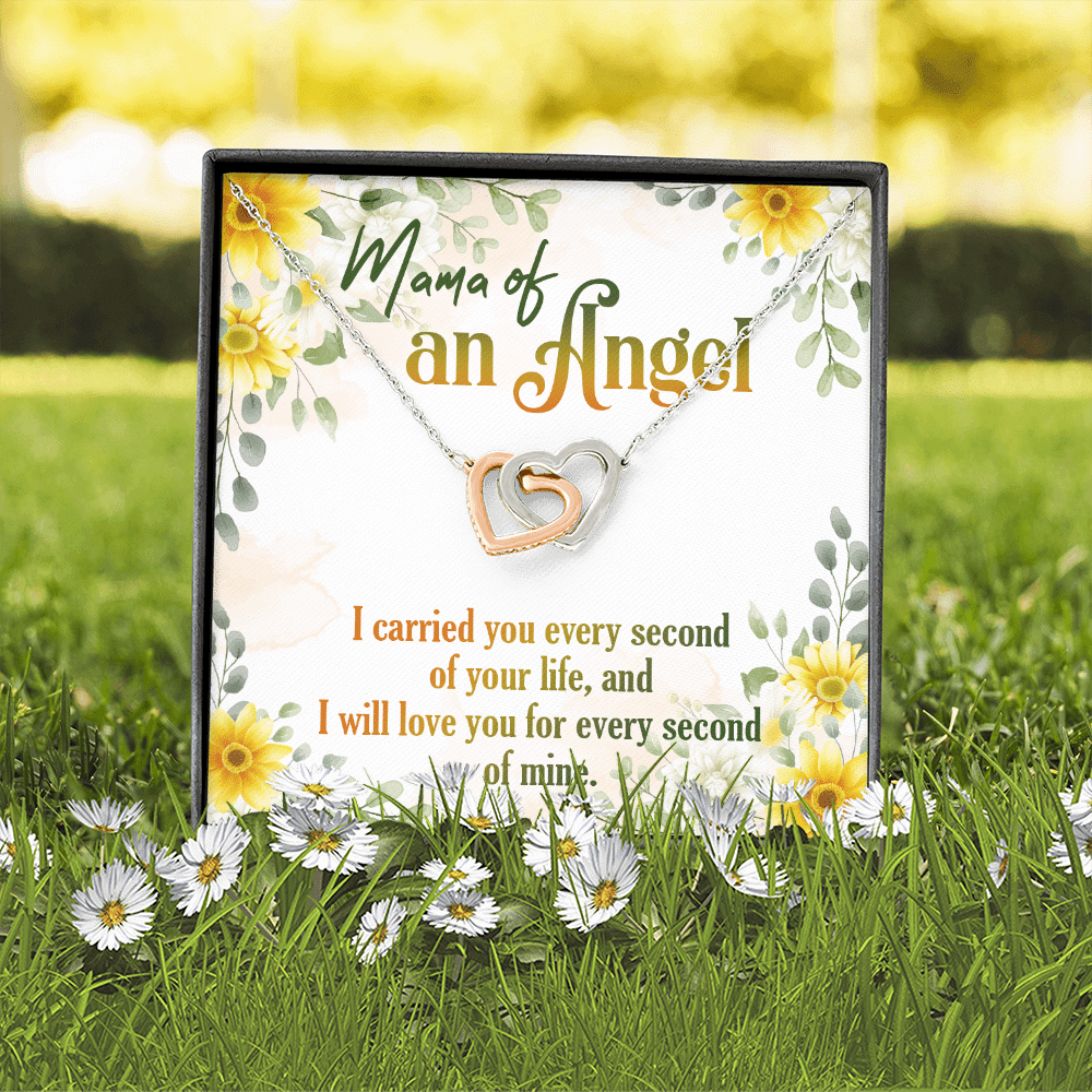 Mama Of An Angel Miscarriage Memorial Interlocking Hearts Pendant Necklace - Bereavement Remembrance Jewelry